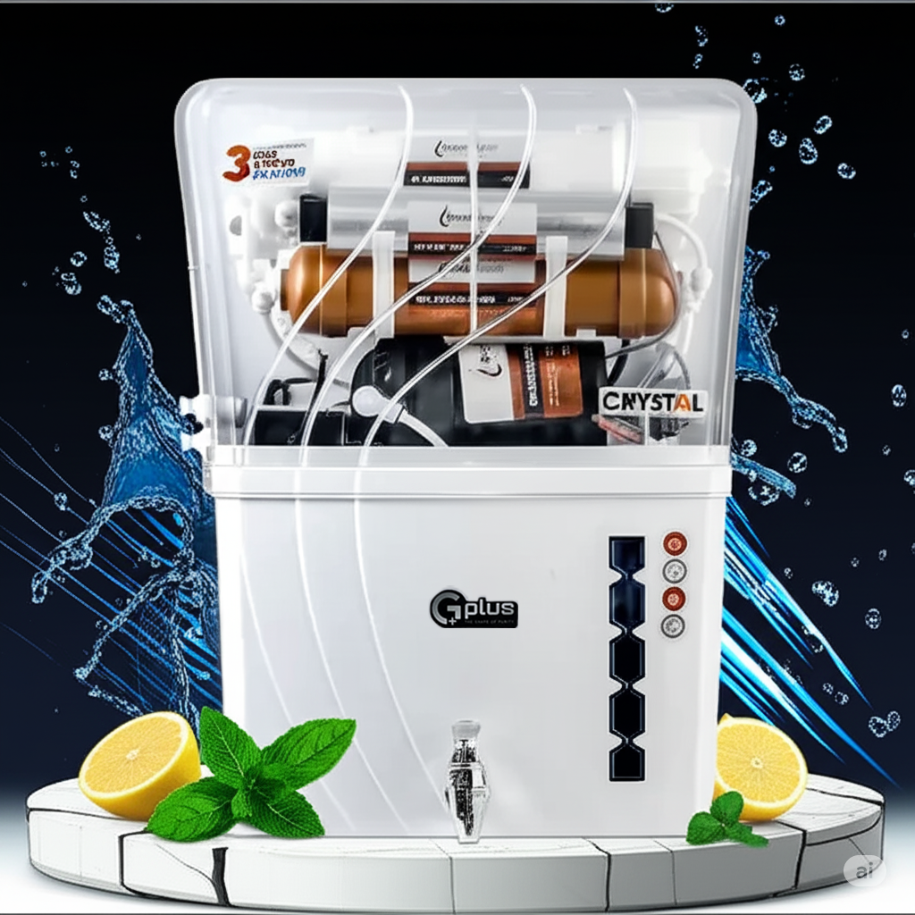 G Plus Crystal with lemons and mint from the front